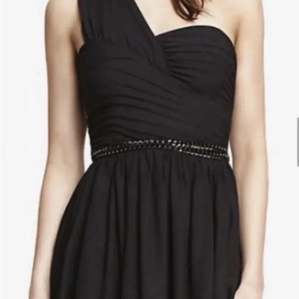 Express Elegant Black One-Shoulder Dress size 0 - Picture 2 of 4